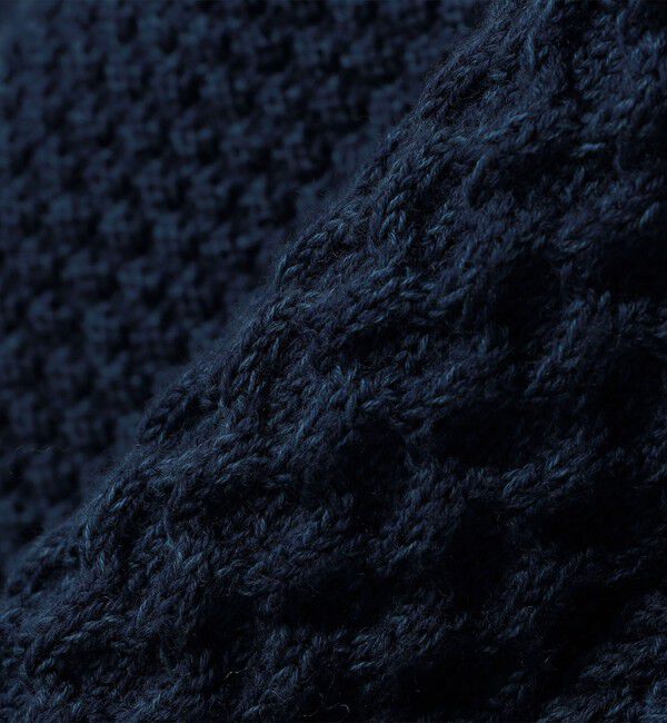 SHIPS「SHIPS:〈手洗い可能〉ウール コットン アラン ショールカラー カーディガン」|カーディガン|