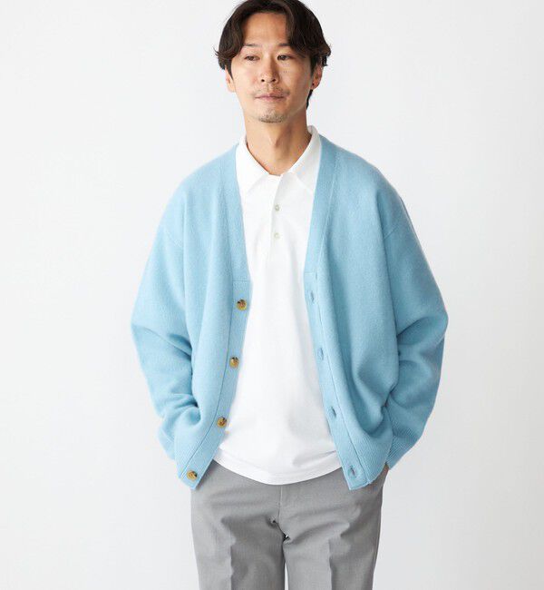 SHIPS「SHIPS:〈手洗い可能〉ソフト ウール Vネック ニット カーディガン（アンサンブル対応）」|カーディガン|ライトブルー