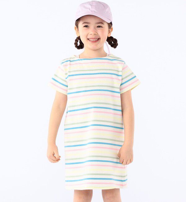 SHIPS KIDS「SHIPS KIDS:100～130cm / ボーダー ワンピース」|ワンピース|オフホワイト