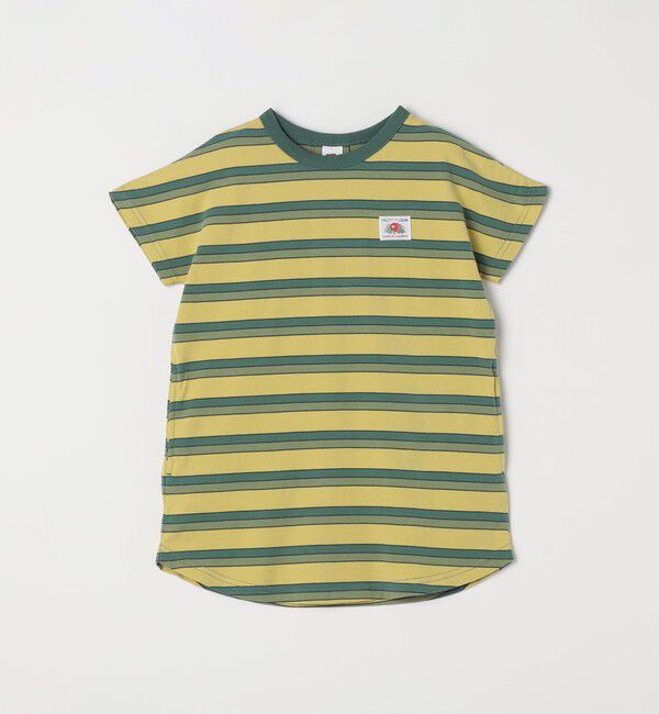 SHIPS any「FRUIT OF THE LOOM: 刺繍 ロゴ カラー ボーダー ワンピース<KIDS>」|ワンピース|イエロー