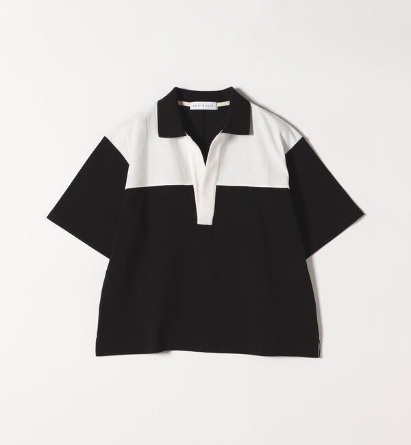 quaranciel「quaranciel:〈洗濯機可能〉カノコ スキッパー デザイン ワイド ポロシャツ」|Tシャツ・カットソー|