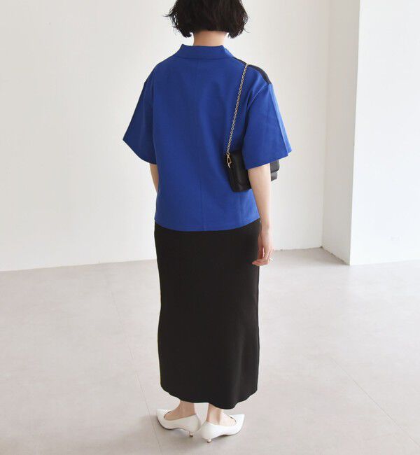 quaranciel「quaranciel:〈洗濯機可能〉カノコ スキッパー デザイン ワイド ポロシャツ」|Tシャツ・カットソー|