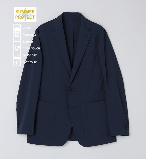 SHIPS Colors 「SHIPS Colors:〈UVカット・接触冷感・速乾・洗濯機可能〉サマープロテクト ジャケット」|テーラードジャケット|ネイビー