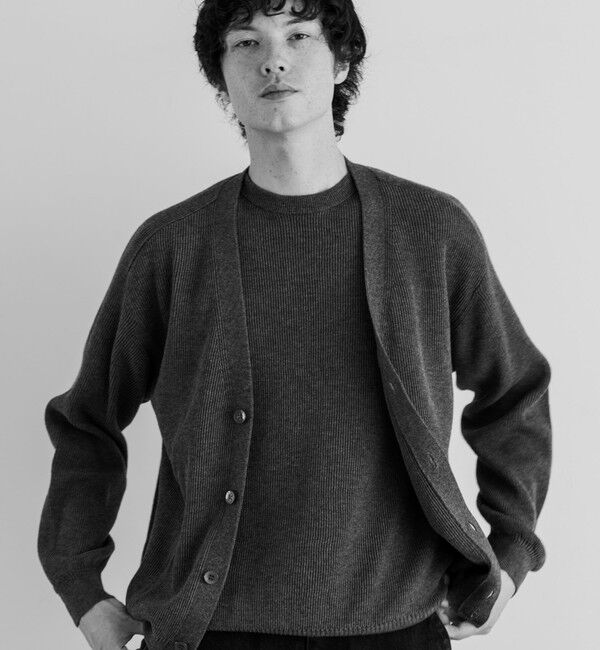 SHIPS「SHIPS: 奥山メリヤス Vネック カーディガン」|カーディガン|