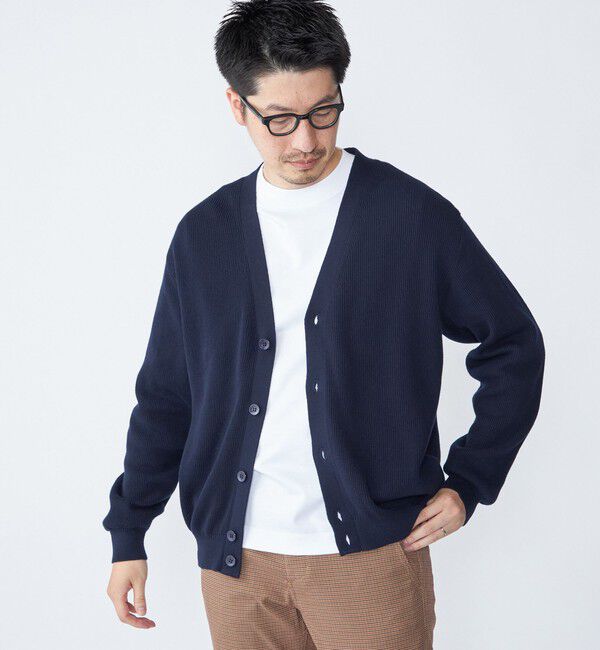 SHIPS「SHIPS: 奥山メリヤス Vネック カーディガン」|カーディガン|