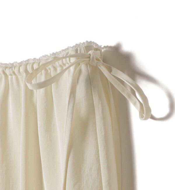 SHIPS for women「《予約》〈洗濯機可能〉ダル サテン 裾 レース スカート」|スカート|