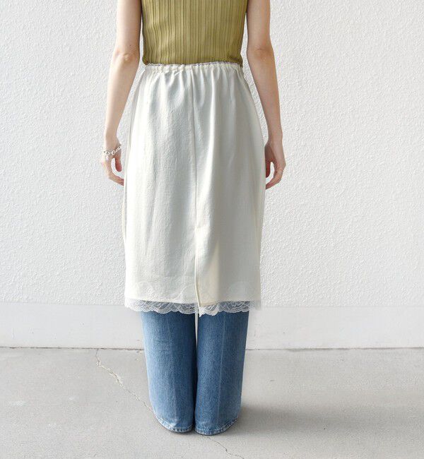 SHIPS for women「《予約》〈洗濯機可能〉ダル サテン 裾 レース スカート」|スカート|