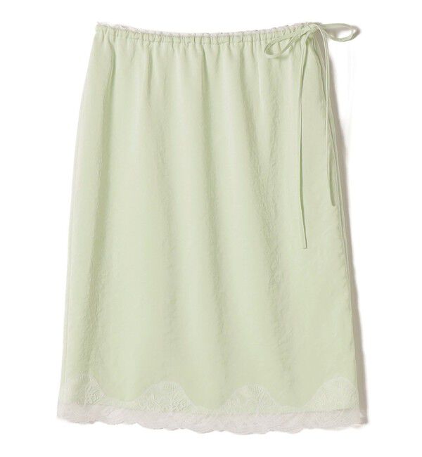 SHIPS for women「《予約》〈洗濯機可能〉ダル サテン 裾 レース スカート」|スカート|