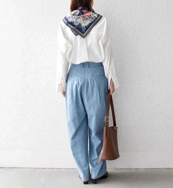 SHIPS any「《予約》SHIPS any:〈洗濯機可能〉ライト デニム バレル タック パンツ」|デニム|