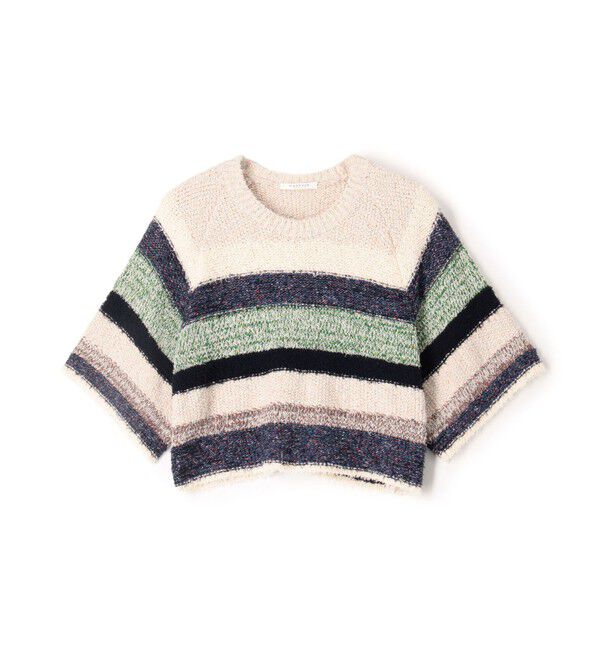 MACPHEE「ツイードボーダー ハーフスリーブプルオーバー」|ニット・セーター|14 グレー系