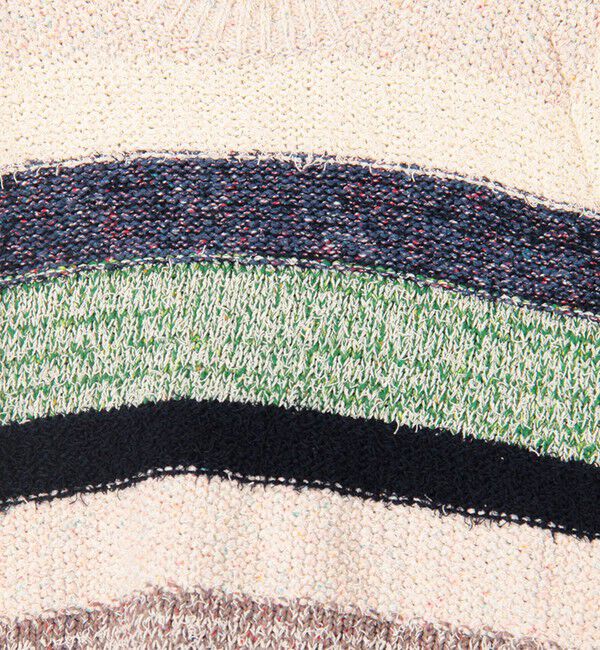 MACPHEE「ツイードボーダー ハーフスリーブプルオーバー」|ニット・セーター|