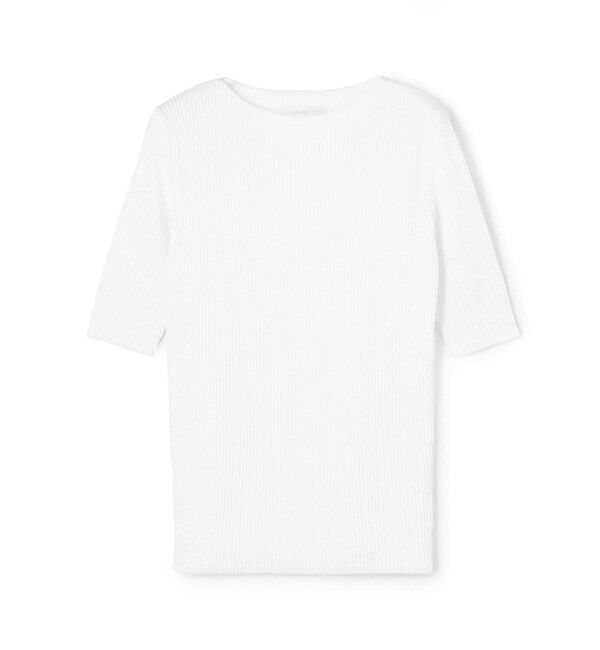 GALERIE VIE「ギザコットンリブ オーバルネックプルオーバー」|ニット・セーター|11 ホワイト