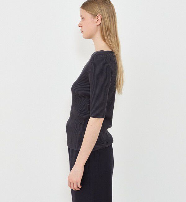 GALERIE VIE「ギザコットンリブ オーバルネックプルオーバー」|ニット・セーター|