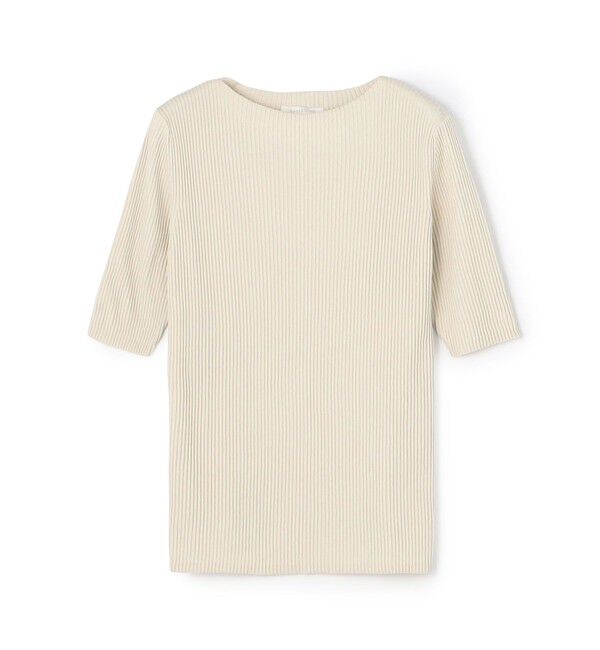 GALERIE VIE「ギザコットンリブ オーバルネックプルオーバー」|ニット・セーター|41 ライトベージュ