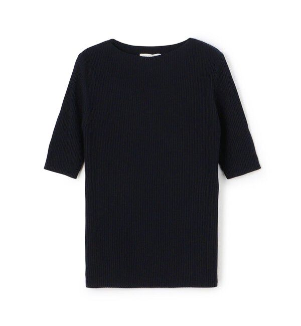 GALERIE VIE「ギザコットンリブ オーバルネックプルオーバー」|ニット・セーター|69 ネイビー