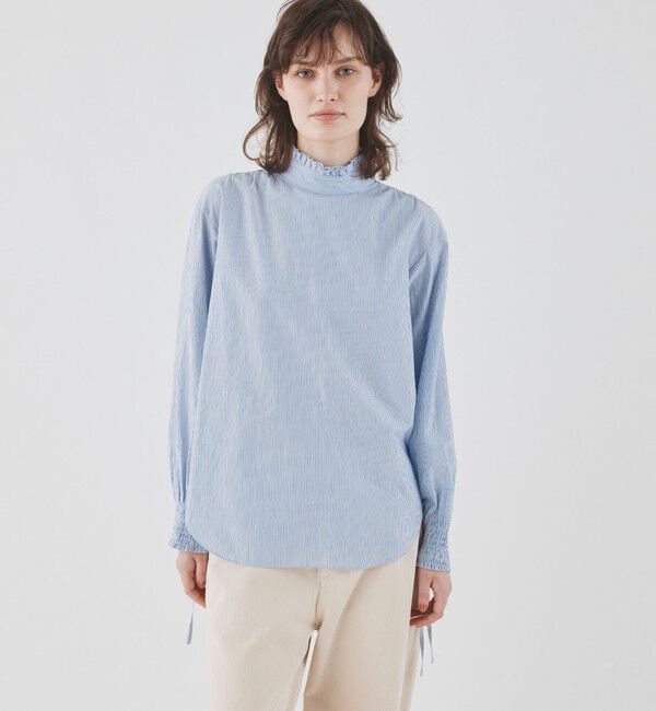 GALERIE VIE「コットン スタンドネックフリルシャツ」|シャツ・ブラウス|