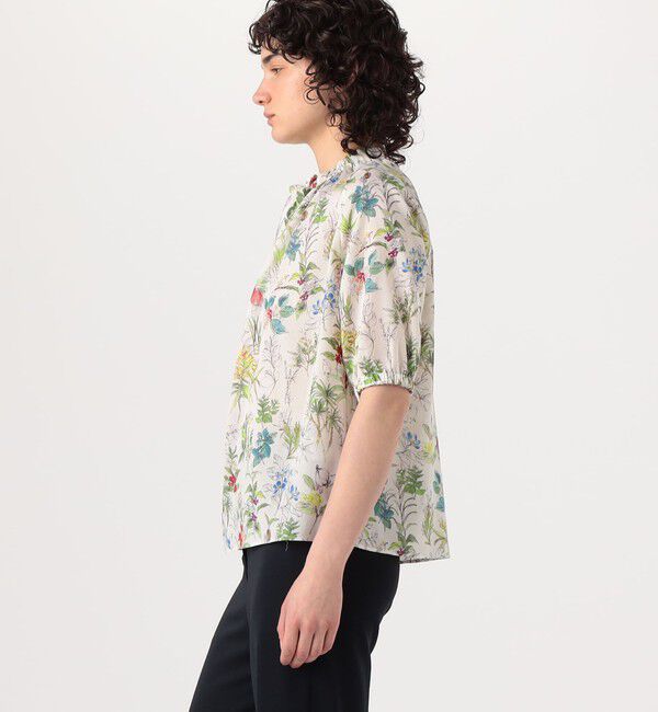 TOMORROWLAND collection「カリビアンバードプリント ギャザーボウタイブラウス」|シャツ・ブラウス|