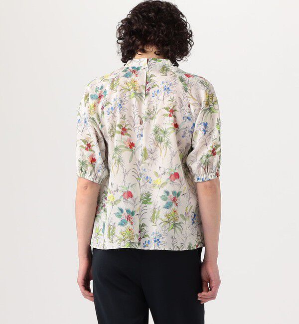 TOMORROWLAND collection「カリビアンバードプリント ギャザーボウタイブラウス」|シャツ・ブラウス|