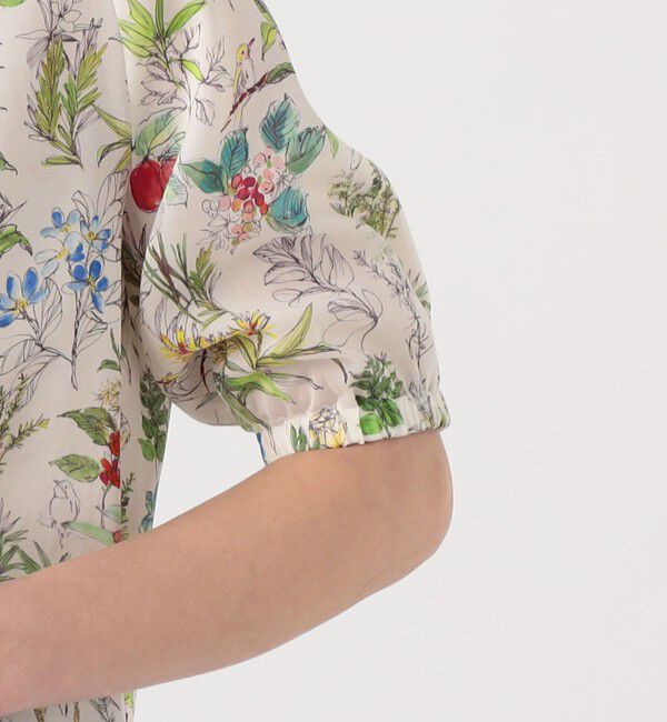 TOMORROWLAND collection「カリビアンバードプリント ギャザーボウタイブラウス」|シャツ・ブラウス|
