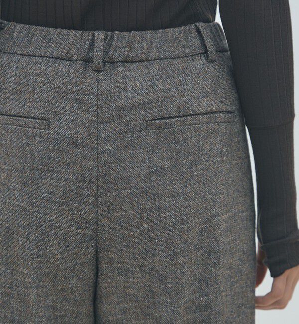 MACPHEE「ネップツイード タックテーパードパンツ」|スラックス|
