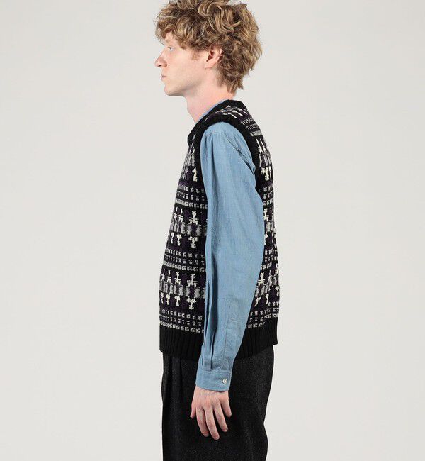 TOMORROWLAND MENS「【別注】Redeux メリノウールフェアアイル柄 クルーネックニットベスト」|ニット・セーター|