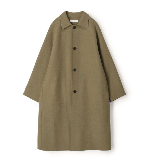 シクラス 定価20万 カシミヤ ウール ダブルフェイス 黄色 ノーカラーコート ウールカシミヤダブルフェイス ビックカラーコート | maison