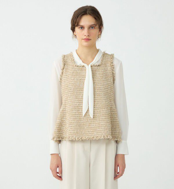 Ballsey「【WEB先行予約】ぺぺローニツイード 2-wayフレアトップス」|ベスト・ジレ|