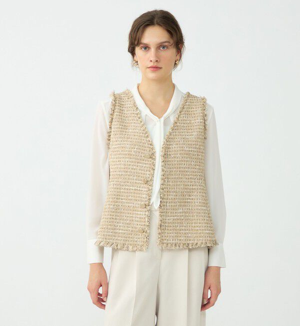 Ballsey「【WEB先行予約】ぺぺローニツイード 2-wayフレアトップス」|ベスト・ジレ|