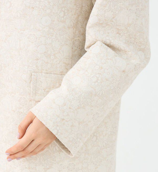 SOULEIADO「ボタニカルジャカード カラーレスジャケット」|ノーカラージャケット|