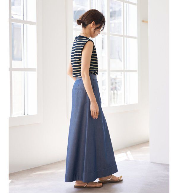 IENA「《追加》SEATTLE 度詰め ボーダー ノースリーブ」|ニット・セーター|