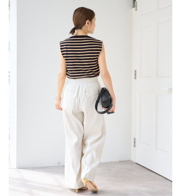 IENA「《追加》SEATTLE 度詰め ボーダー ノースリーブ」|ニット・セーター|