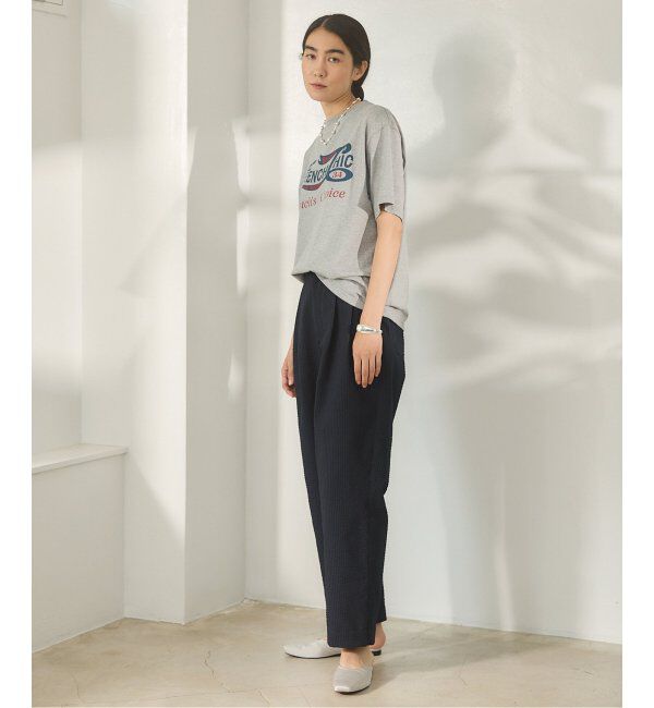 IENA「BLACK シアサッカーパンツ」|スラックス|