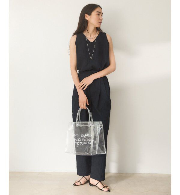 IENA「BLACK シアサッカーパンツ」|スラックス|