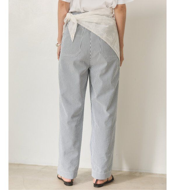 IENA「BLACK シアサッカーパンツ」|スラックス|