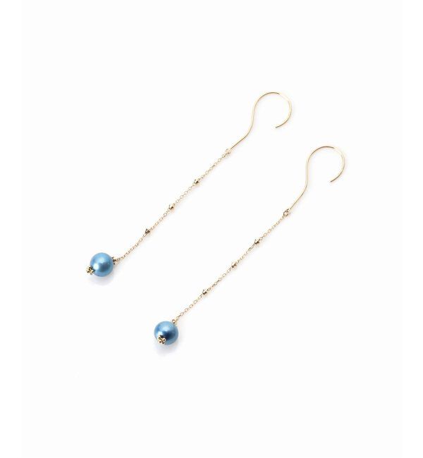 Lilas by Spick&Span「インディゴパールソロバンミラーピアス K10（両耳）」|ピアス|