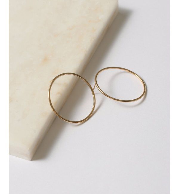 Lilas by Spick&Span「1.5パイプ3.4cmサークルピアス K10」|ピアス|ゴールド