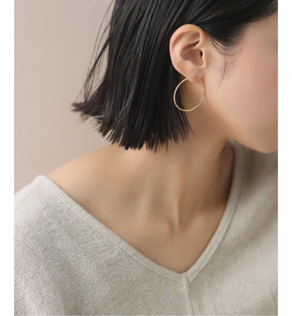 Lilas by Spick&Span「1.5パイプ3.4cmサークルピアス K10」|ピアス|