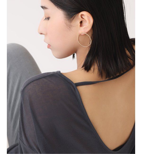 Lilas by Spick&Span「1.5パイプ3.4cmサークルピアス K10」|ピアス|