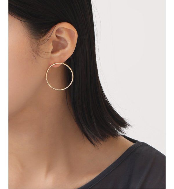 Lilas by Spick&Span「1.5パイプ3.4cmサークルピアス K10」|ピアス|