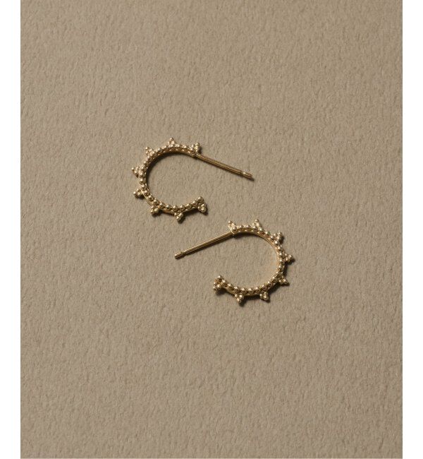 Lilas by Spick&Span「クラシックミル打ちピアス K10（両耳）」|ピアス|ゴールド