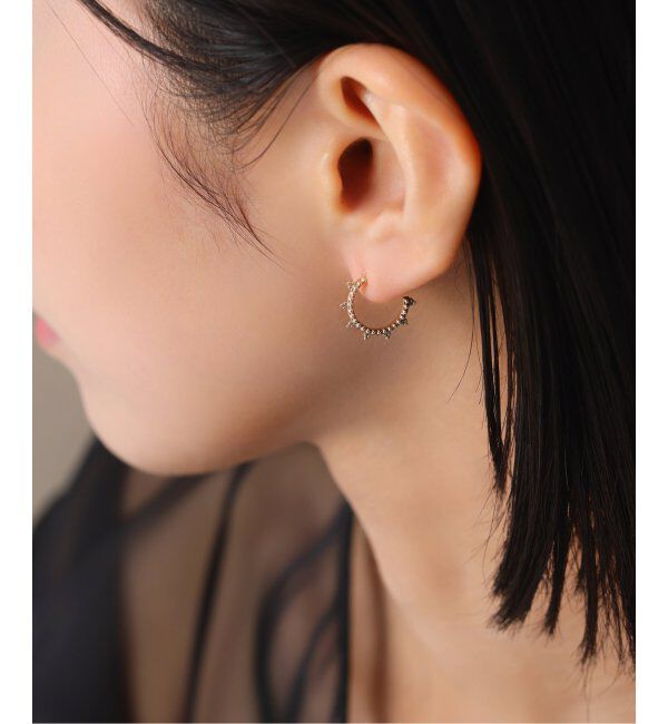 Lilas by Spick&Span「クラシックミル打ちピアス K10（両耳）」|ピアス|