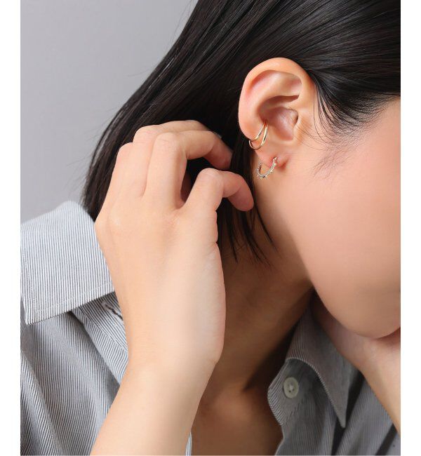 Lilas by Spick&Span「クラシックミル打ちピアス K10（両耳）」|ピアス|