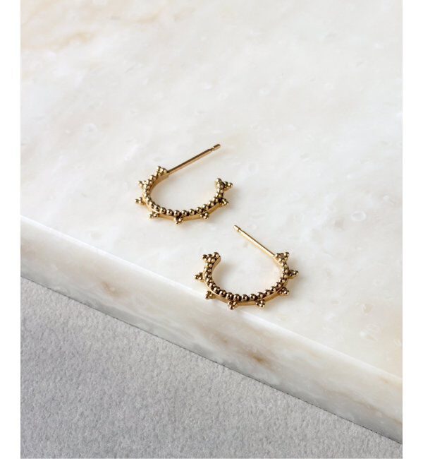 Lilas by Spick&Span「クラシックミル打ちピアス K10（両耳）」|ピアス|