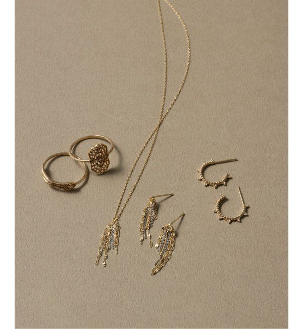 Lilas by Spick&Span「クラシックミル打ちピアス K10（両耳）」|ピアス|