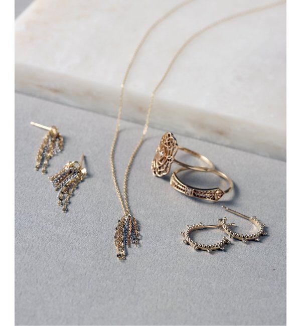 Lilas by Spick&Span「クラシックミル打ちピアス K10（両耳）」|ピアス|