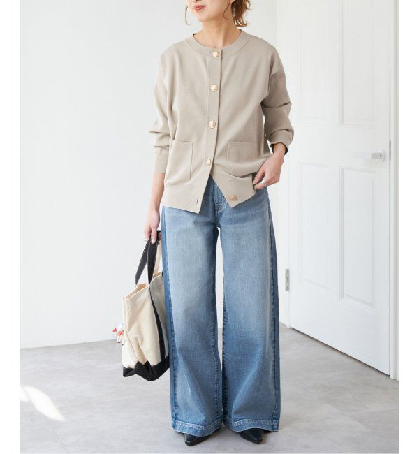 Spick and Span「《WEB限定 / 追加4》ウォッシャブクルーネックカーディガン」|カーディガン|