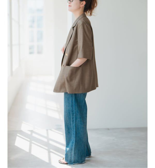 Spick and Span「《一部店舗+WEB限定 / 追加2》ドライクロスハーフスリーブジャケット」|テーラードジャケット|