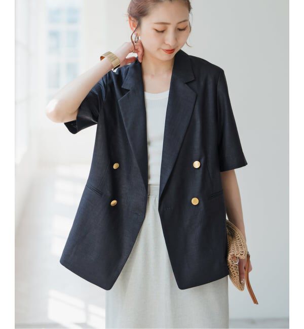 Spick and Span「《一部店舗+WEB限定 / 追加2》ドライクロスハーフスリーブジャケット」|テーラードジャケット|