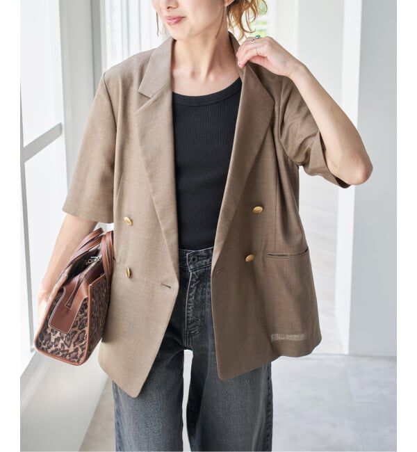 Spick and Span「《一部店舗+WEB限定 / 追加2》ドライクロスハーフスリーブジャケット」|テーラードジャケット|