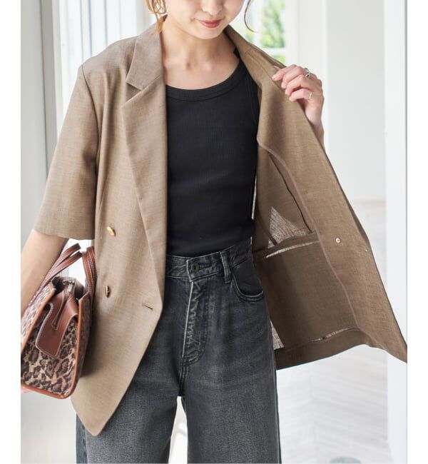 Spick and Span「《一部店舗+WEB限定 / 追加2》ドライクロスハーフスリーブジャケット」|テーラードジャケット|